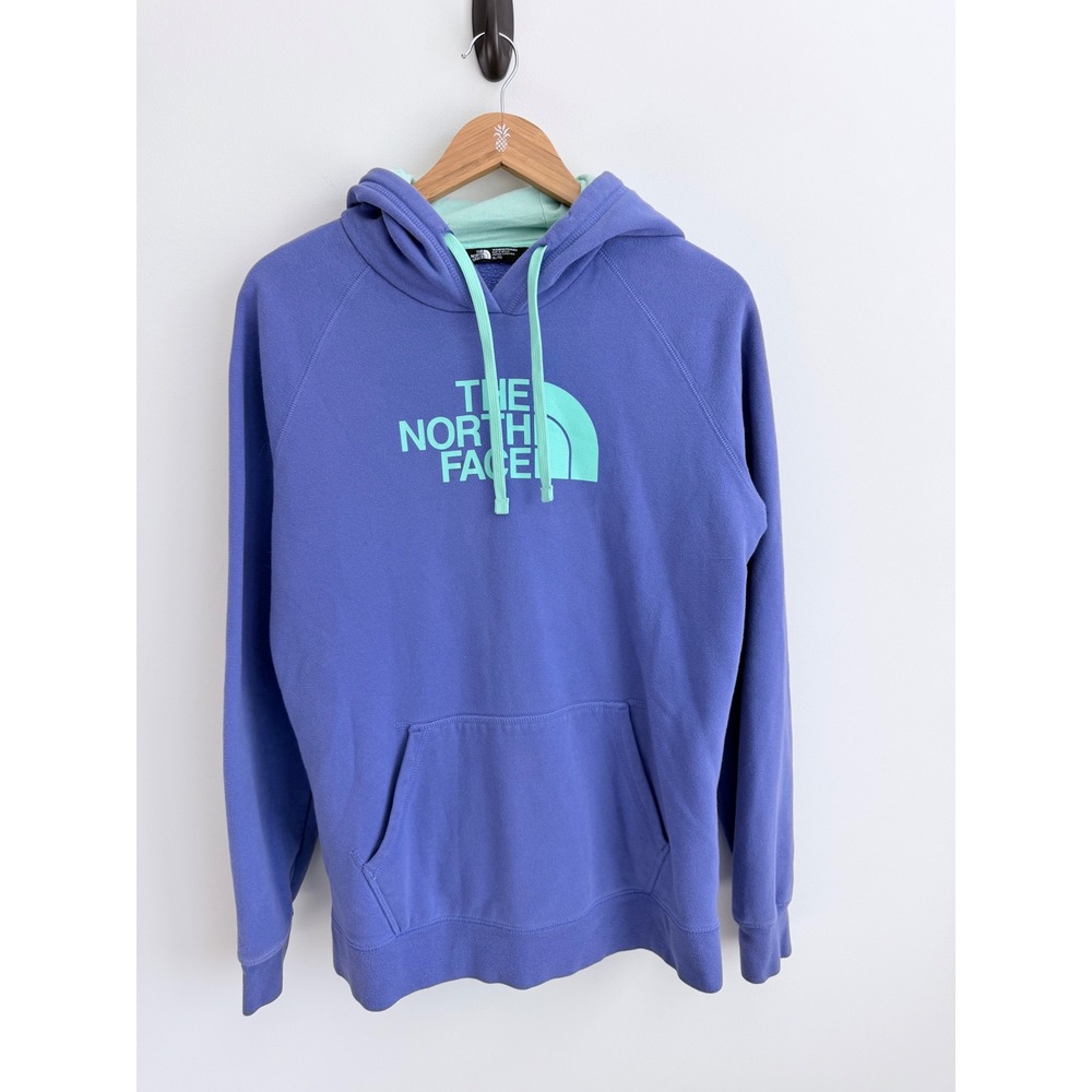 The North Face Womens Hoodie Logo Graphic Purple Mint XL Gorpcore Sporty